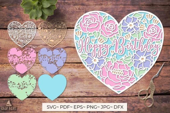 3d Happy Birthday Card Svg Layered Paper for Creative Greetings