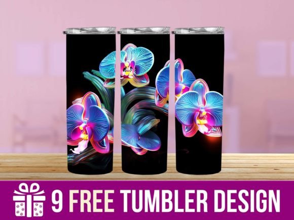 3D Neon Flower Tumbler Wrap Designs: A Vibrant Way to Elevate Your Drinkware