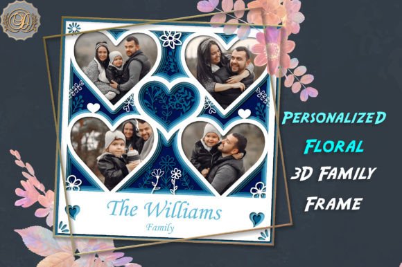 3D Personalized Floral Family Frame SVG