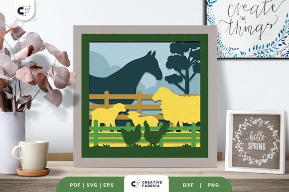 Animal Farm 3D Layered Paper Cut SVG