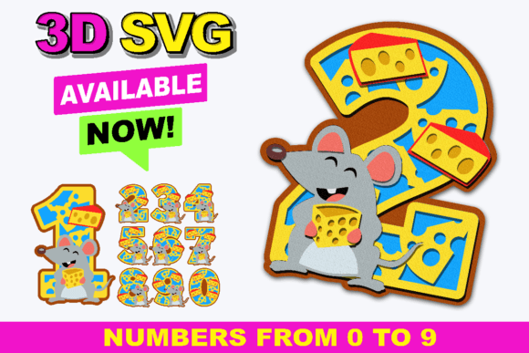 Cheese Numbers 3D SVG for Creative Projects and Business Use