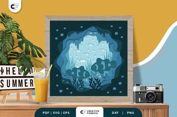 Clownfish 3D Shadow Box Papercut: A Unique Home Decor Solution