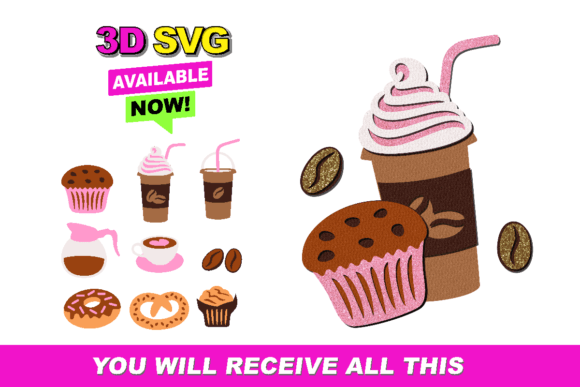 Coffee Elements 3D SVG: A Versatile Design Resource for Creative Projects