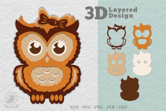 Cute Owl 3D Layered Cricut SVG for Creative Projects