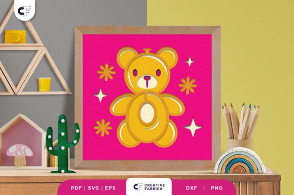 Discover the Magic of Balloon Bear 3D Shadow Box SVG for Kids’ Spaces