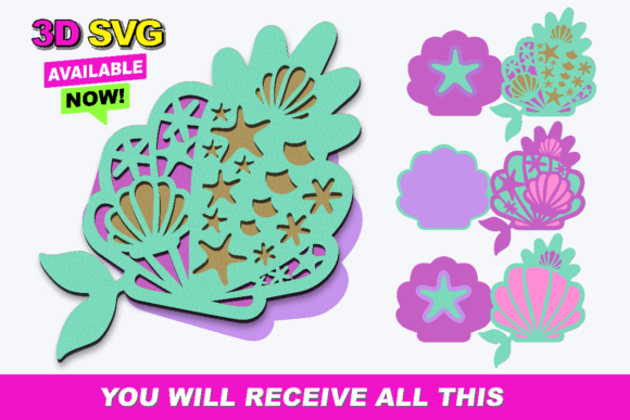 Exploring the Mermaid Card 3D SVG Collection