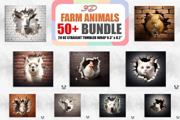 Farm Animals 3D Cracked Tumbler Bundle: A Detailed Overview