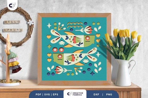 Fish Folk Art 3D Shadow Box Paper Cut: A Strategic Creative Tool for Spring Decor and Beyond