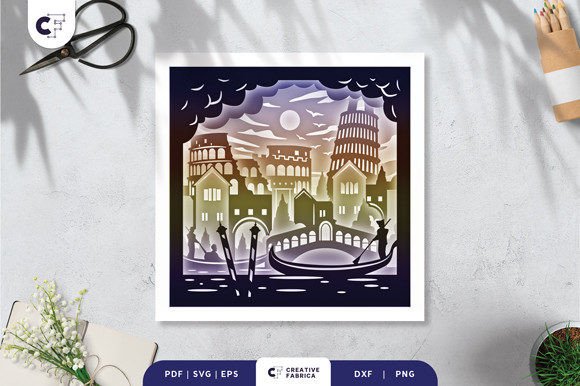 Italy 3D Shadow Box Template