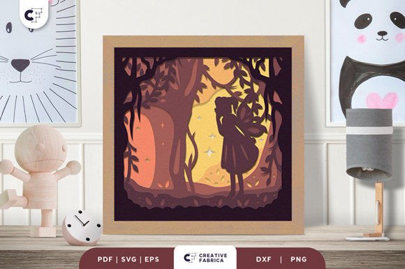 Little Fairy in the Woods 3D Paper Cut