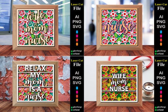Nurse Mom Shadow Box Bundle 3D SVG: A Creative and Practical Resource for Digital Creators