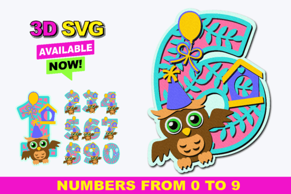 Owl Party Numbers 3D SVG: A Creative Resource for Digital Crafting