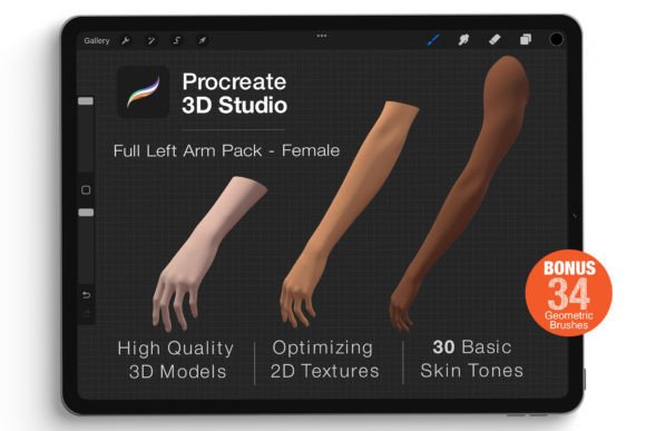 Procreate 3D Model - Left Arm Female