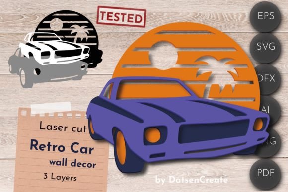 Retro Car 3D Layered Art