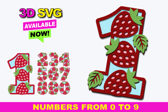 Strawberry Numbers 3D SVG: A Creative Tool for All Your Projects