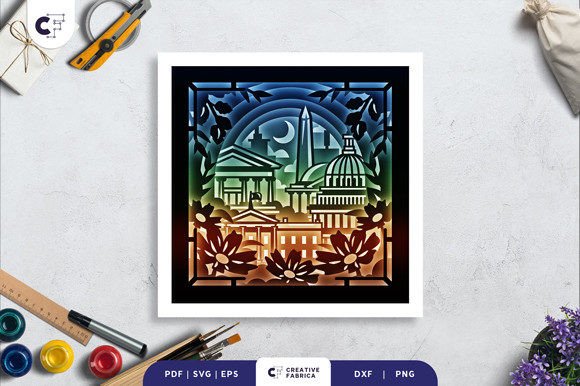 Washington DC Landmark 3D Shadow Box: A Creative Craft for Enthusiasts