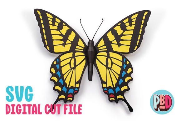 Western Tiger Swallowtail Butterfly 3D: A Creative and Decorative Masterpiece