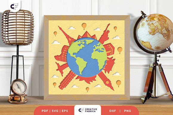 World Globe 3D Shadow Box Paper Cut SVG: A Creative Craft for Every Enthusiast